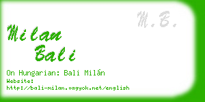 milan bali business card